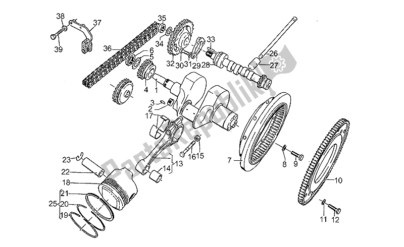 All parts for the Drive Shaft of the Moto-Guzzi SP III 1000 1989