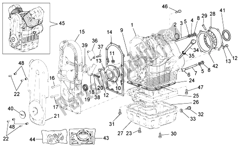 Toutes les pièces pour le Carter du Moto-Guzzi Norge Polizia Berlino 850 2008