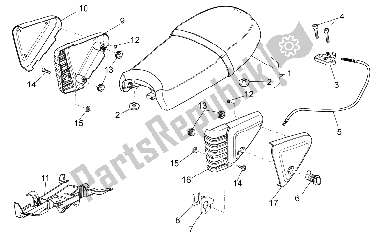 Toutes les pièces pour le Corps Central De Selle du Moto-Guzzi V7 Special 750 2014