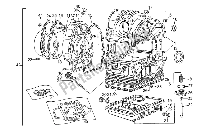 Tutte le parti per il Carter del Moto-Guzzi 35 Carabinieri PA 350 1990