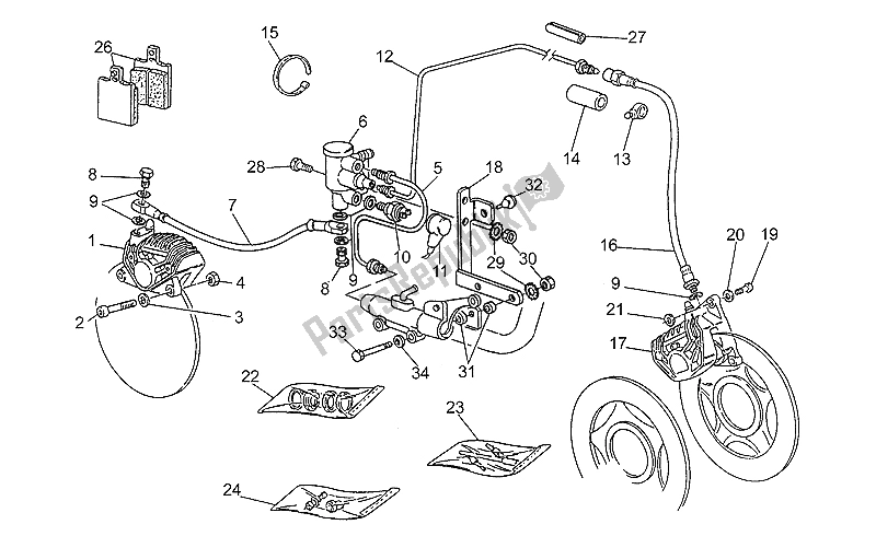 Toutes les pièces pour le Etrier De Frein du Moto-Guzzi SP 750 1990