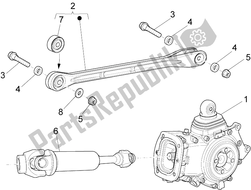 All parts for the Transmission Complete of the Moto-Guzzi Griso S E 1200 8V 2015