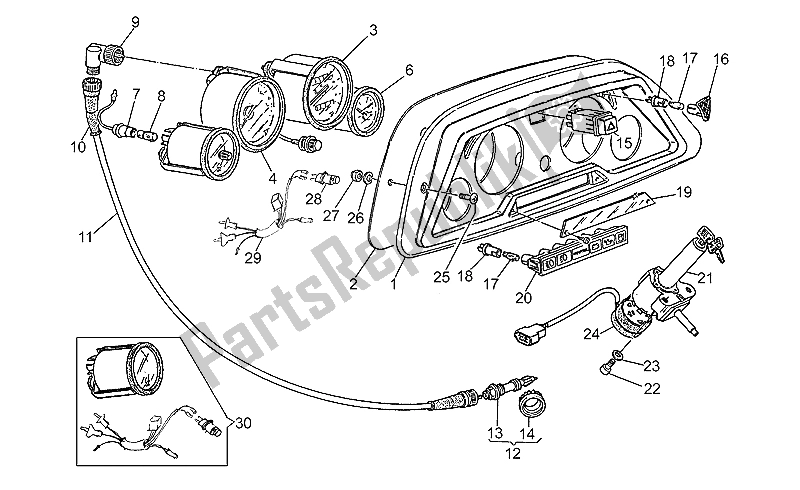 All parts for the Dashboard of the Moto-Guzzi California III Carburatori Carenato 1000 1988