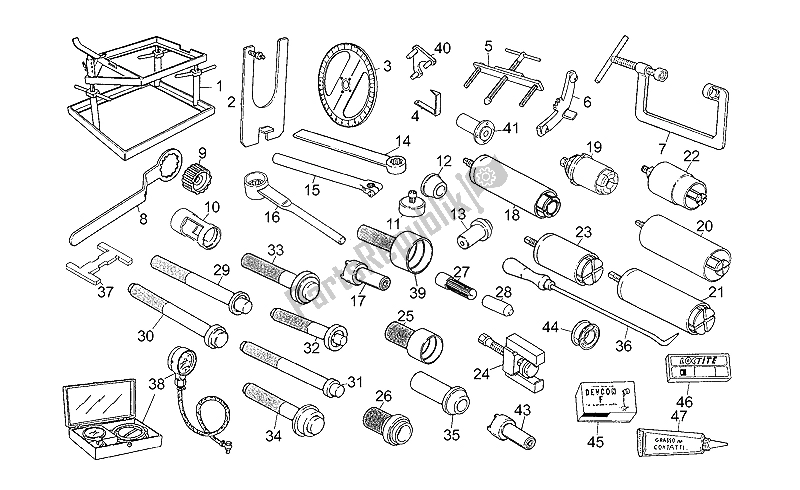 Alle onderdelen voor de Specifieke Tools I van de Moto-Guzzi Sport Carburatori 1100 1994