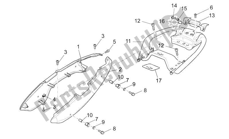 Tutte le parti per il Corpo Posteriore - Carenatura Posteriore del Moto-Guzzi 1200 Sport 8V 2008