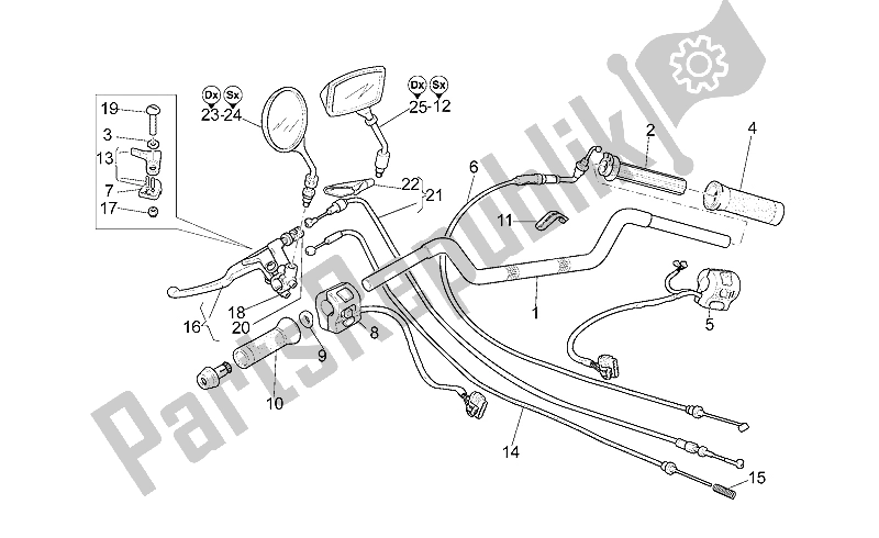 Toutes les pièces pour le Guidon - Commandes du Moto-Guzzi California Stone 1100 2001