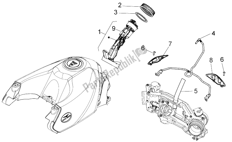 All parts for the Fuel Supply of the Moto-Guzzi Stelvio 1200 8V STD NTX 2011