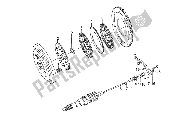 All parts for the Clutch of the Moto-Guzzi SP III 1000 1989