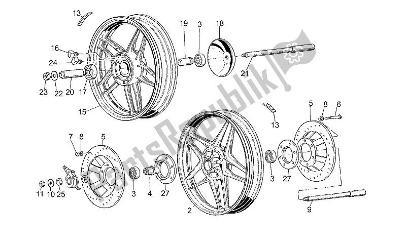 All parts for the Wheels of the Moto-Guzzi V 35 C 50 350 1985