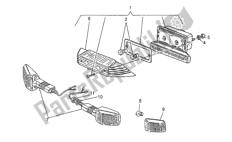 Todas las partes para Luz De La Cola de Moto-Guzzi Targa 750 1990