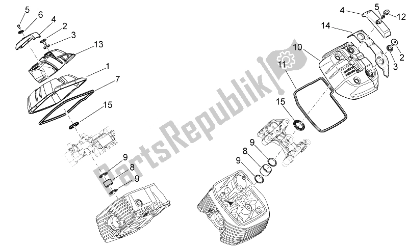 All parts for the Head Cover of the Moto-Guzzi Norge 1200 IE 8V Polizia Stradale 2014