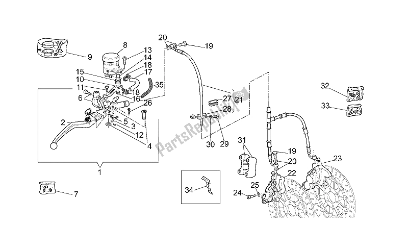 Todas las partes para Sistema De Freno Delantero de Moto-Guzzi V 11 LE Mans Sport Naked 1100 2001