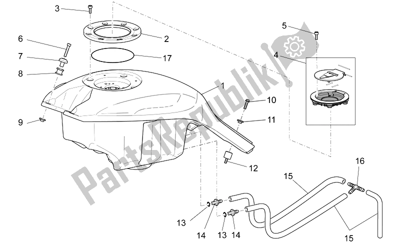 All parts for the Fuel Tank of the Moto-Guzzi Griso 1200 8V 2007