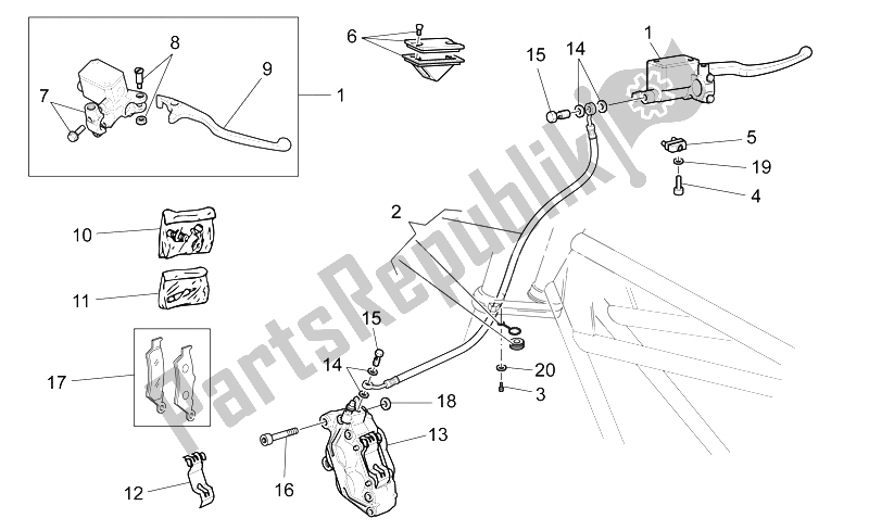 Tutte le parti per il Sistema Frenante Anteriore del Moto-Guzzi V7 Classic 750 2008