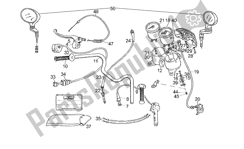 All parts for the Handlebar of the Moto-Guzzi V 35 C 50 350 1985