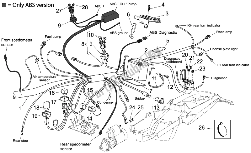 Toutes les pièces pour le Système électrique Ii du Moto-Guzzi Breva V IE 1100 2005