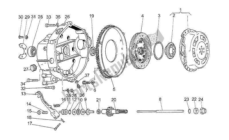 Toutes les pièces pour le Embrayage du Moto-Guzzi 750 X Polizia PA 2A Serie 1995