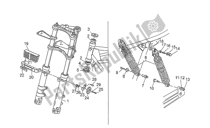 Alle onderdelen voor de Schokdemper Voor / Achter van de Moto-Guzzi Nevada 750 1991