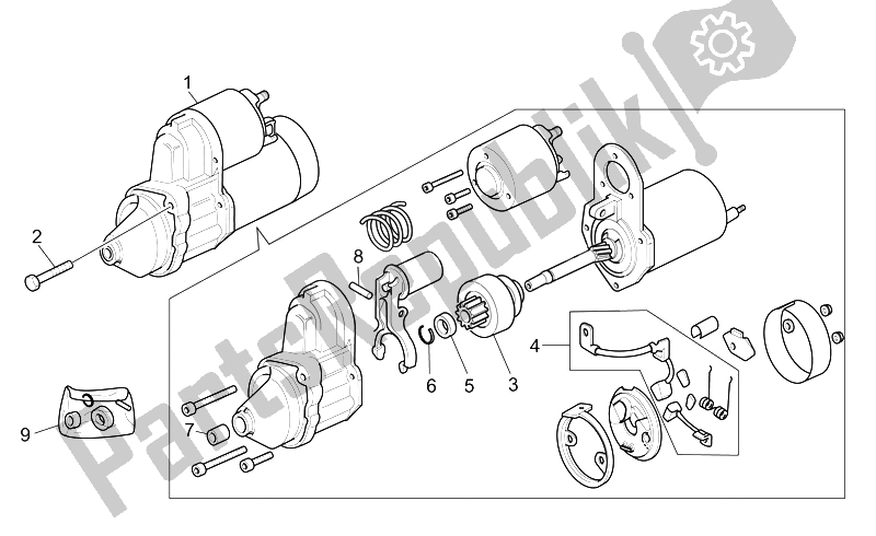 All parts for the Starter Motor I of the Moto-Guzzi California Special Sport AL PI 1100 2002