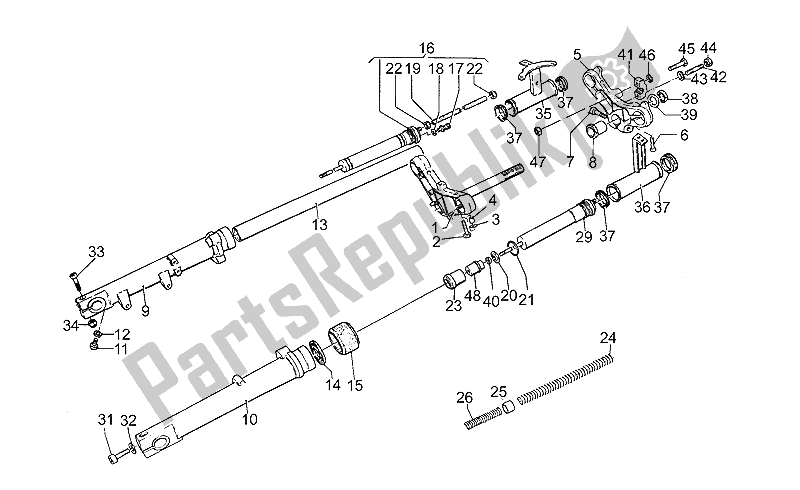 All parts for the Front Shock Absorber of the Moto-Guzzi 850 T5 III Serie Civile 1985