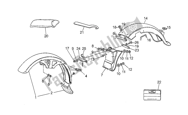 Tutte le parti per il Parafanghi del Moto-Guzzi V 65 Florida 650 1986