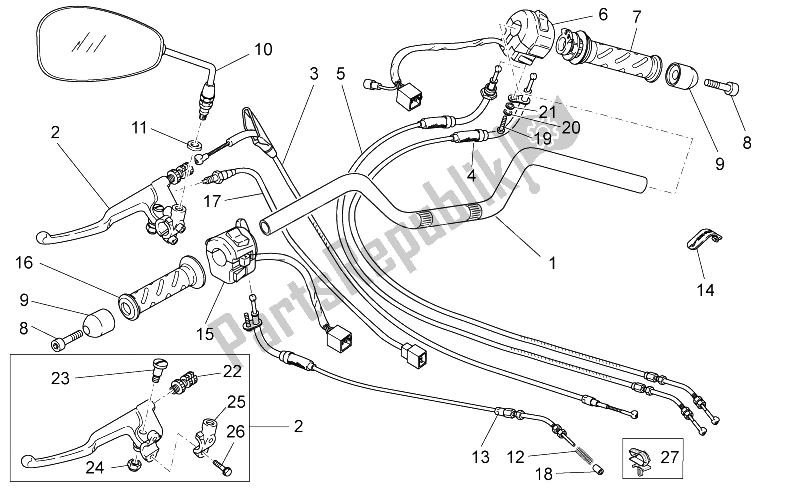 Toutes les pièces pour le Guidon - Commandes du Moto-Guzzi Nevada Classic 750 2012