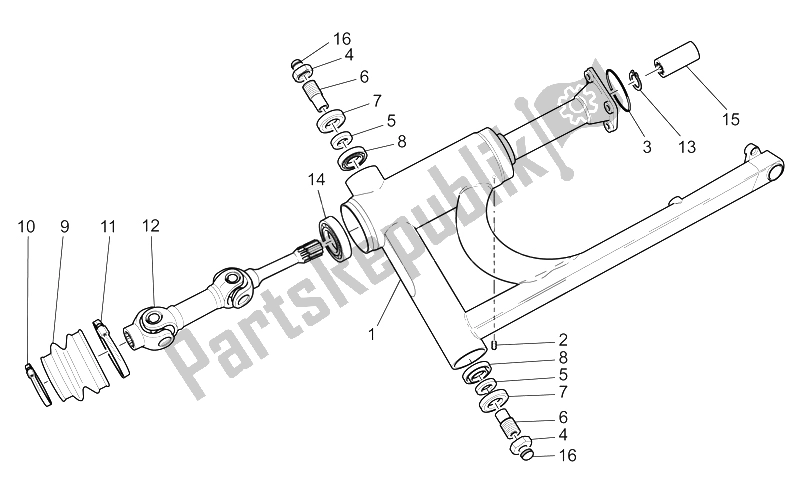 Alle onderdelen voor de Transmissie Voltooid I van de Moto-Guzzi California Special Sport AL PI 1100 2002