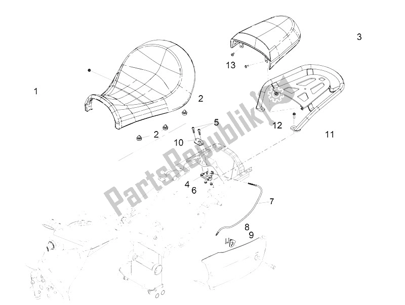 All parts for the Saddle of the Moto-Guzzi Eldorado 1400 USA 2016