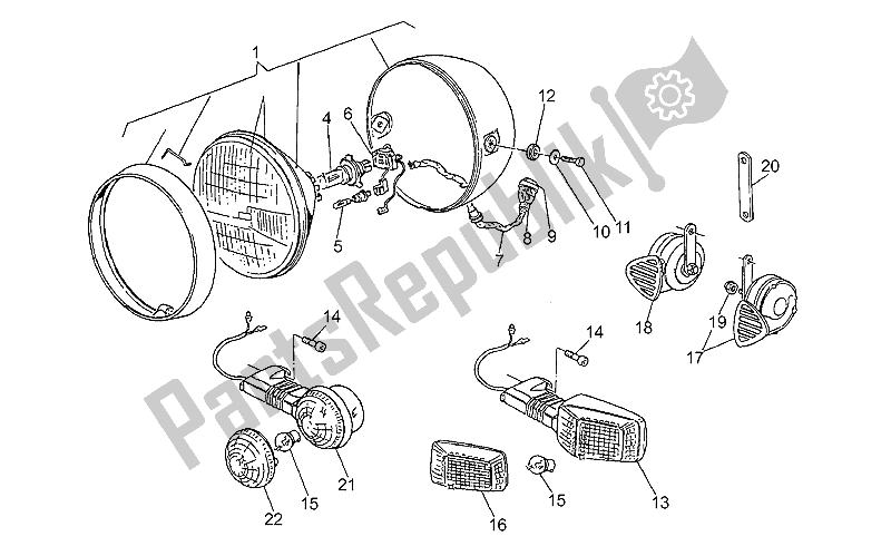 Todas las partes para Bocina De Faro de Moto-Guzzi California III Carburatori 1000 1987