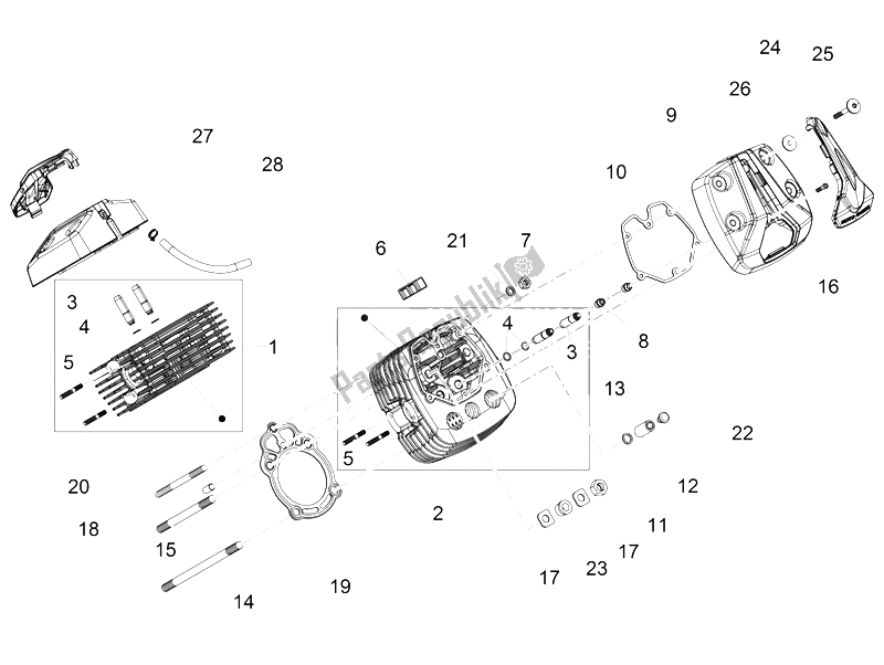 All parts for the Cylinder Head of the Moto-Guzzi V7 II Special ABS 750 2015