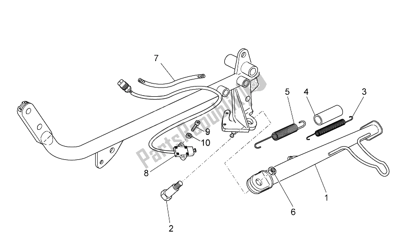 Tutte le parti per il Cavalletto Laterale del Moto-Guzzi Nevada 750 S 2010