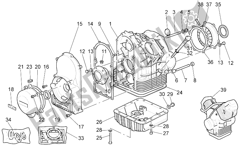 Todas as partes de Bloco Do Motor do Moto-Guzzi California Black Eagle 1100 2009