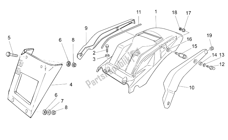 Todas las partes para Cuerpo Trasero - Guardabarros de Moto-Guzzi Nevada Classic IE 750 2004