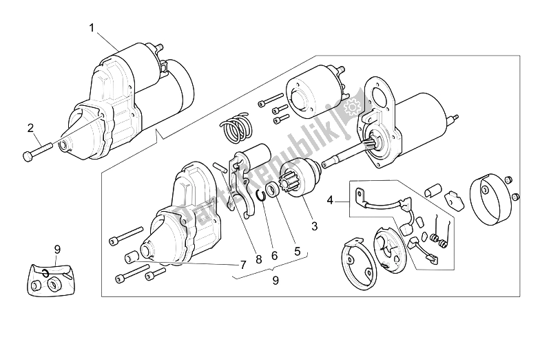 Toutes les pièces pour le Démarreur du Moto-Guzzi California Classic Touring 1100 2006