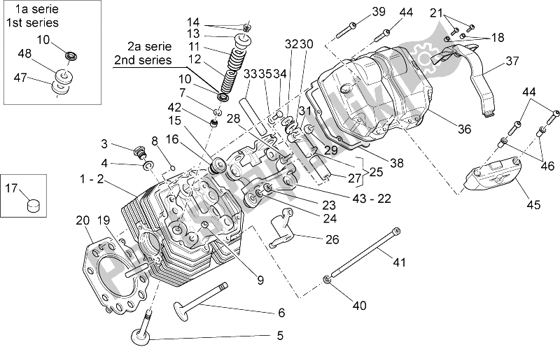 Alle onderdelen voor de Cilinderkop En Kleppen Ii van de Moto-Guzzi Griso V IE 850 2006