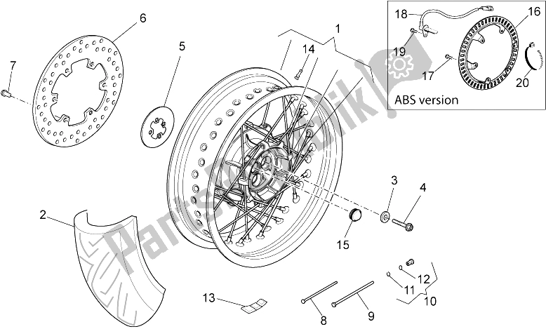 Todas as partes de Roda Traseira do Moto-Guzzi Stelvio 1200 NTX ABS 2009