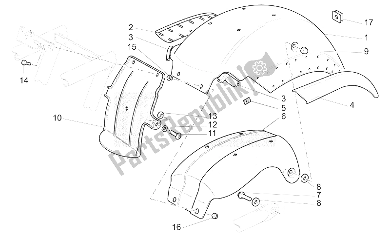 Todas las partes para Guardabarros Trasero de Moto-Guzzi California Alum TIT PI CAT 1100 2003