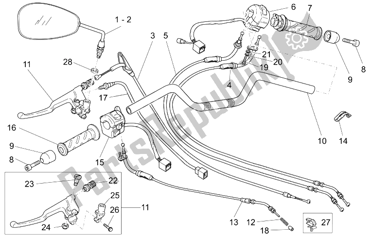 Toutes les pièces pour le Guidon - Commandes du Moto-Guzzi Nevada Classic IE 750 2004