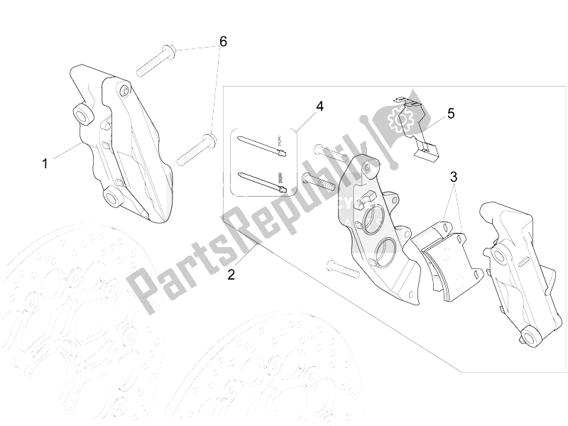 All parts for the Front Brake Caliper of the Moto-Guzzi California 1400 Touring ABS 2012