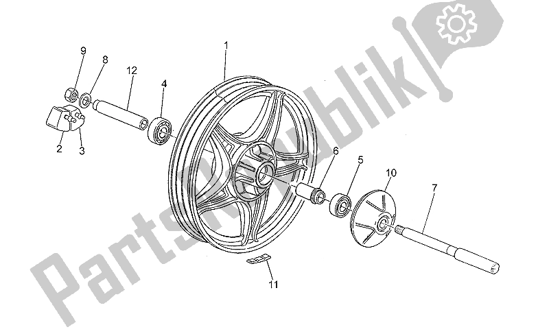 All parts for the Rear Wheel of the Moto-Guzzi V 35 III 350 1985