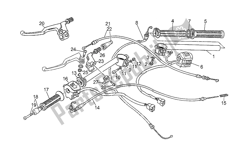 Toutes les pièces pour le Guidon - Commandes du Moto-Guzzi Daytona Racing 1000 1996