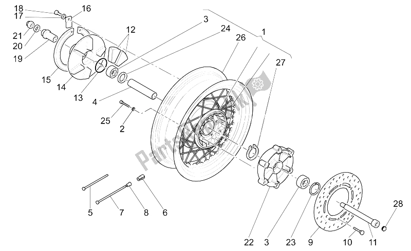 Todas las partes para Rueda Trasera de Moto-Guzzi California Stone Touring PI CAT 1100 2003