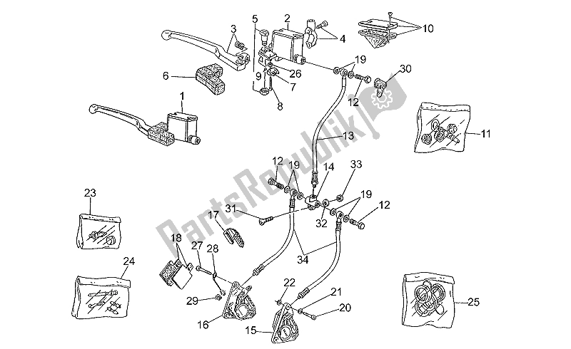 All parts for the Front Master Cilinder of the Moto-Guzzi Nevada Club 350 1998