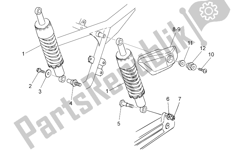 Tutte le parti per il Ammortizzatore Posteriore del Moto-Guzzi Nevada Classic IE 750 2009