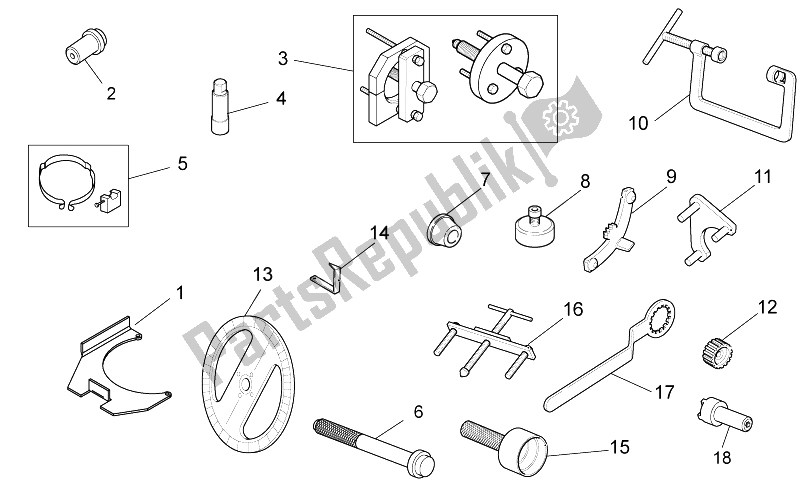 Tutte le parti per il Strumenti Specifici I del Moto-Guzzi Bellagio 940 2007