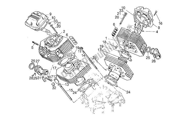 All parts for the Cylinder Head of the Moto-Guzzi V 65 Custom 650 1985