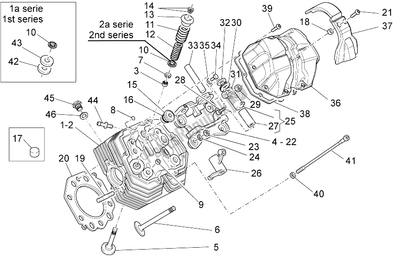 Tutte le parti per il Testata E Valvole Ii del Moto-Guzzi Breva V IE 1100 2005