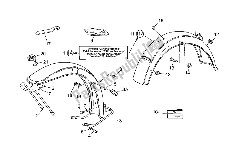 Toutes les pièces pour le Garde-boue Avant / Arrière du Moto-Guzzi California 1100 1994