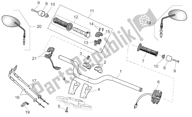 All parts for the Handlebar - Controls of the Moto-Guzzi Griso 1200 8V 2007