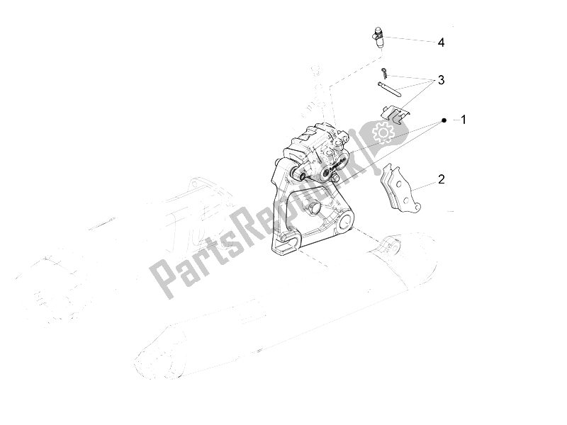 All parts for the Rear Brake Caliper of the Moto-Guzzi Eldorado 1400 2015